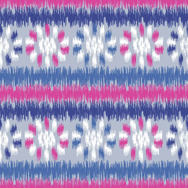 Motif Ikat Abstrait Sans Couture Avec Image Ornement Floral — Image vectorielle