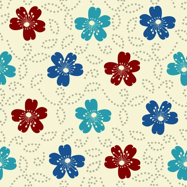 Patrón Abstracto Sin Costuras Con Imagen Ornamento Flores — Archivo Imágenes Vectoriales