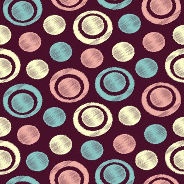 Halkalar ve daireler görüntü ile karalama tarzında Dikişsiz soyut desen.