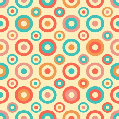 Yüzük ve daireler görüntü ile Dikişsiz soyut geometrik desen.