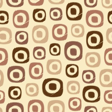 Oval geometrik şekiller görüntüsü ile karalama tarzında Dikişsiz soyut desen.