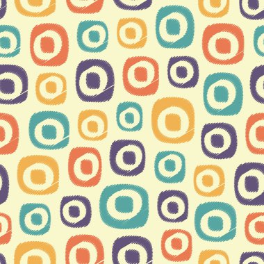 Oval geometrik şekiller görüntüsü ile karalama tarzında Dikişsiz soyut desen.