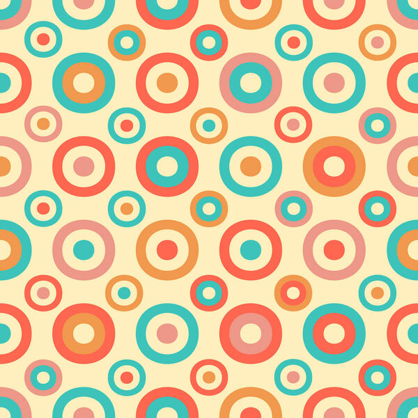Seamless abstract geometric pattern with the image of rings and circles.