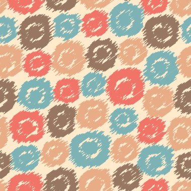 Oval geometrik şekiller görüntüsü ile karalama tarzında Dikişsiz soyut desen.