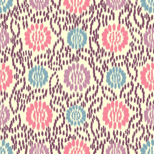 Motif Ikat Abstrait Sans Couture Avec Image Ornement Floral — Image vectorielle