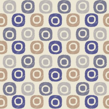 Oval geometrik şekiller görüntüsü ile karalama tarzında Dikişsiz soyut desen.