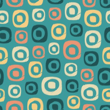 Oval geometrik şekiller görüntüsü ile karalama tarzında Dikişsiz soyut desen.