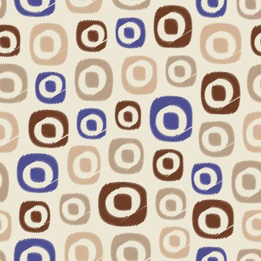 Oval geometrik şekiller görüntüsü ile karalama tarzında Dikişsiz soyut desen.