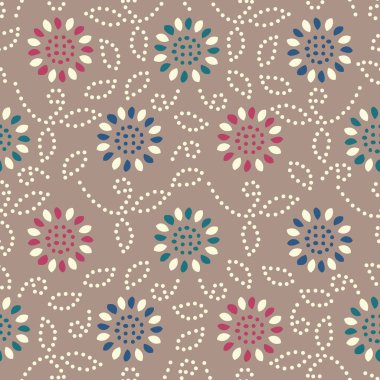 Bir çiçek süsleme görüntü ile Dikişsiz soyut desen.