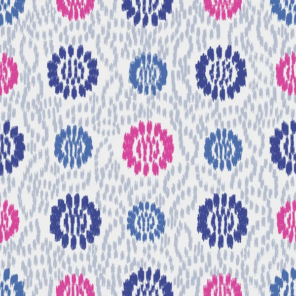 Motif Ikat Abstrait Sans Couture Avec Image Ornement Floral — Image vectorielle