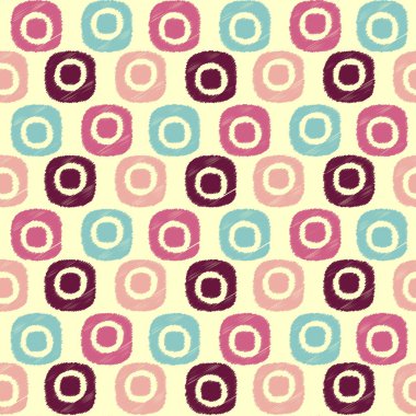 Oval geometrik şekiller görüntüsü ile karalama tarzında Dikişsiz soyut desen.