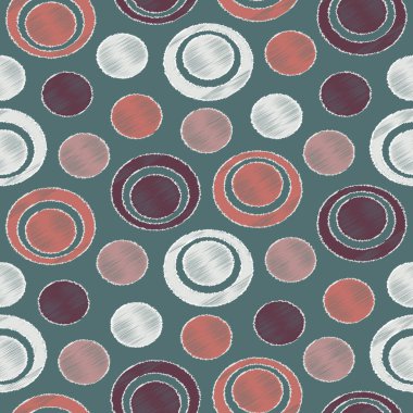 Halkalar ve daireler görüntü ile karalama tarzında Dikişsiz soyut desen.