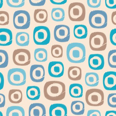 Oval geometrik şekiller görüntüsü ile karalama tarzında Dikişsiz soyut desen.