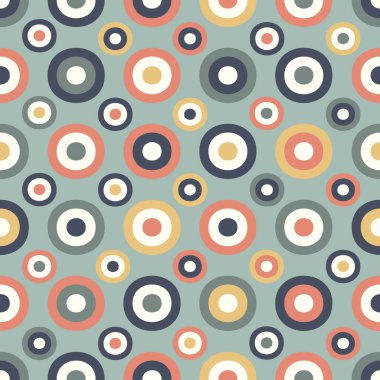 Yüzük ve daireler görüntü ile Dikişsiz soyut geometrik desen.