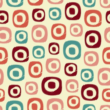 Oval geometrik şekiller görüntüsü ile karalama tarzında Dikişsiz soyut desen.