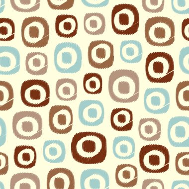 Oval geometrik şekiller görüntüsü ile karalama tarzında Dikişsiz soyut desen.