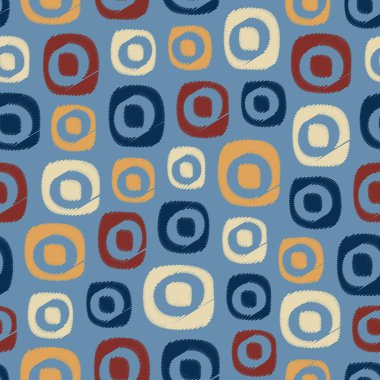 Oval geometrik şekiller görüntüsü ile karalama tarzında Dikişsiz soyut desen.