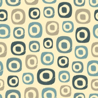 Oval geometrik şekiller görüntüsü ile karalama tarzında Dikişsiz soyut desen.