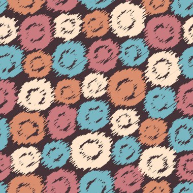 Oval geometrik şekiller görüntüsü ile karalama tarzında Dikişsiz soyut desen.