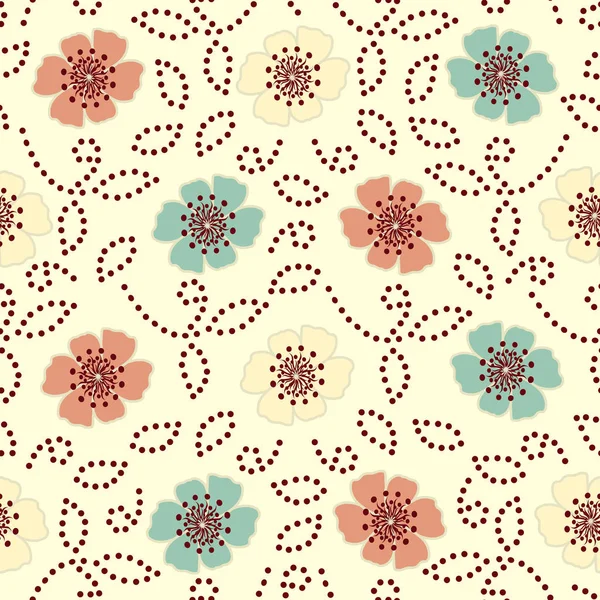 Bir çiçek süsleme görüntü ile Dikişsiz soyut desen.