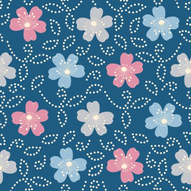 Bir çiçek süsleme görüntü ile Dikişsiz soyut desen.