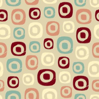 Oval geometrik şekiller görüntüsü ile karalama tarzında Dikişsiz soyut desen.