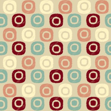 Oval geometrik şekiller görüntüsü ile karalama tarzında Dikişsiz soyut desen.