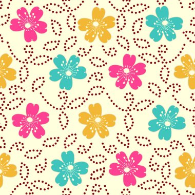 Bir çiçek süsleme görüntü ile Dikişsiz soyut desen.