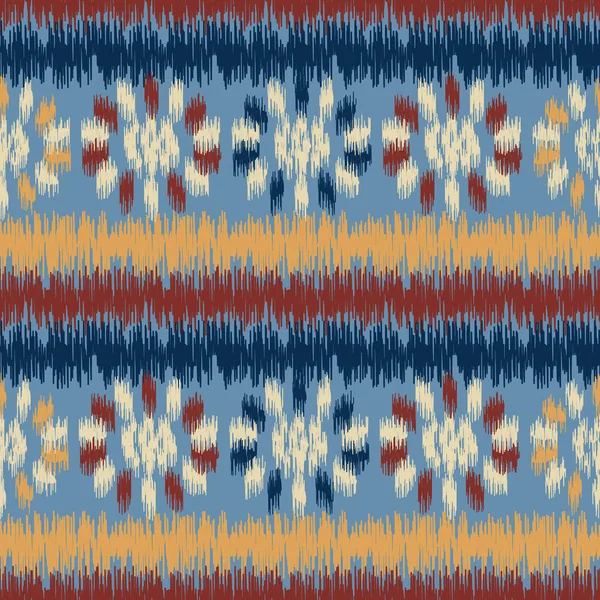 Motif Ikat Abstrait Sans Couture Avec Image Ornement Floral — Image vectorielle