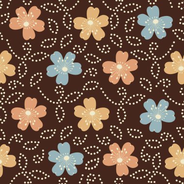 Bir çiçek süsleme görüntü ile Dikişsiz soyut desen.