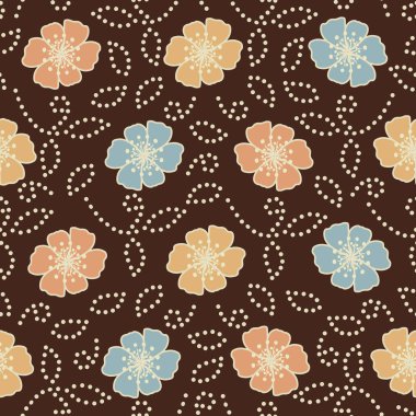 Bir çiçek süsleme görüntü ile Dikişsiz soyut desen.