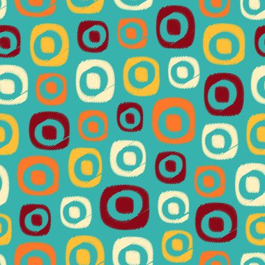 Oval geometrik şekiller görüntüsü ile karalama tarzında Dikişsiz soyut desen.