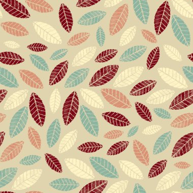 Yaprakları görüntü ile Dikişsiz soyut ikat desen.