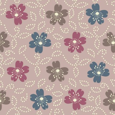 Bir çiçek süsleme görüntü ile Dikişsiz soyut desen.