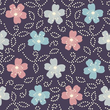 Bir çiçek süsleme görüntü ile Dikişsiz soyut desen.