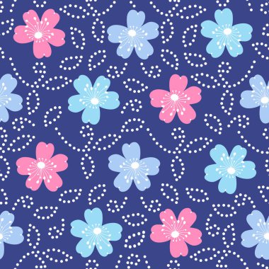 Bir çiçek süsleme görüntü ile Dikişsiz soyut desen.