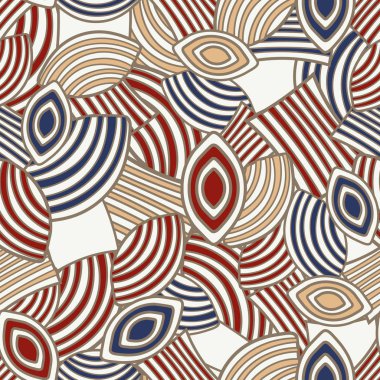 Geometrik şekiller ile çizgilerden oluşan görüntü ile Dikişsiz soyut desen.