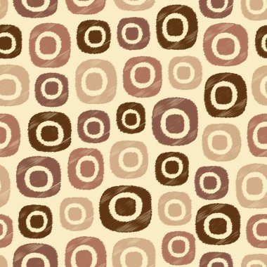 Oval geometrik şekiller görüntüsü ile karalama tarzında Dikişsiz soyut desen.