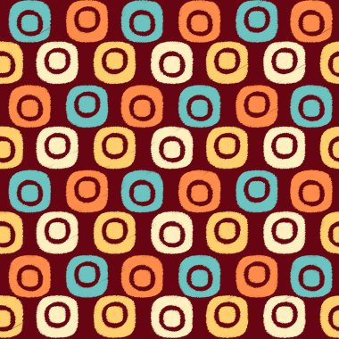 Oval geometrik şekiller görüntüsü ile karalama tarzında Dikişsiz soyut desen.