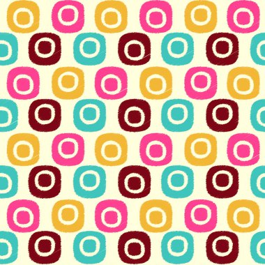 Oval geometrik şekiller görüntüsü ile karalama tarzında Dikişsiz soyut desen.