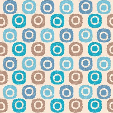 Oval geometrik şekiller görüntüsü ile karalama tarzında Dikişsiz soyut desen.