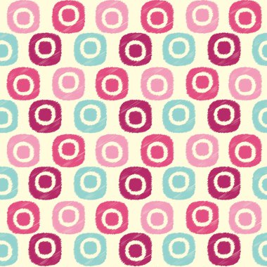 Oval geometrik şekiller görüntüsü ile karalama tarzında Dikişsiz soyut desen.