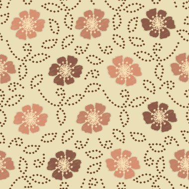 Bir çiçek süsleme görüntü ile Dikişsiz soyut desen.