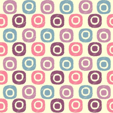 Oval geometrik şekiller görüntüsü ile karalama tarzında Dikişsiz soyut desen.