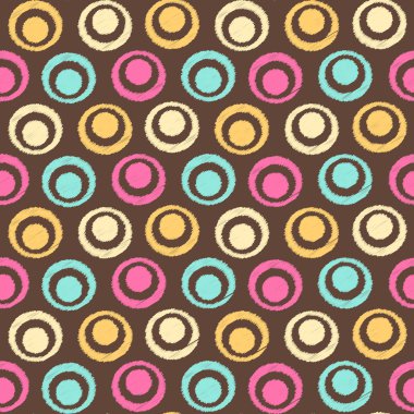 Halkalar ve daireler görüntü ile karalama tarzında Dikişsiz soyut desen.
