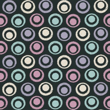 Halkalar ve daireler görüntü ile karalama tarzında Dikişsiz soyut desen.