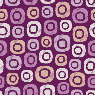 Oval geometrik şekiller görüntüsü ile karalama tarzında Dikişsiz soyut desen.