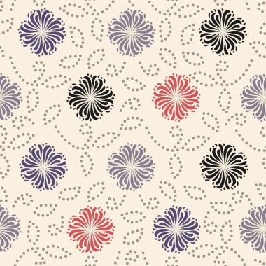 Bir çiçek süsleme görüntü ile Dikişsiz soyut desen.