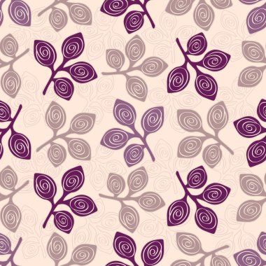 Yaprak çiçek süsleme ile Dikişsiz soyut desen.