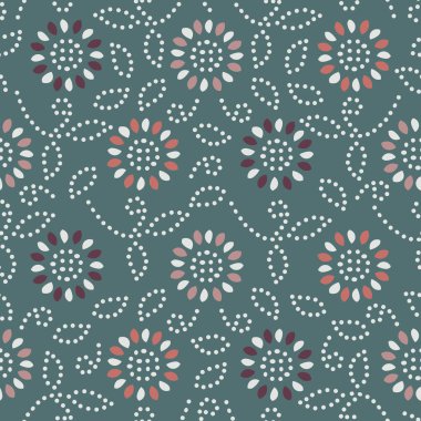 Bir çiçek süsleme görüntü ile Dikişsiz soyut desen.